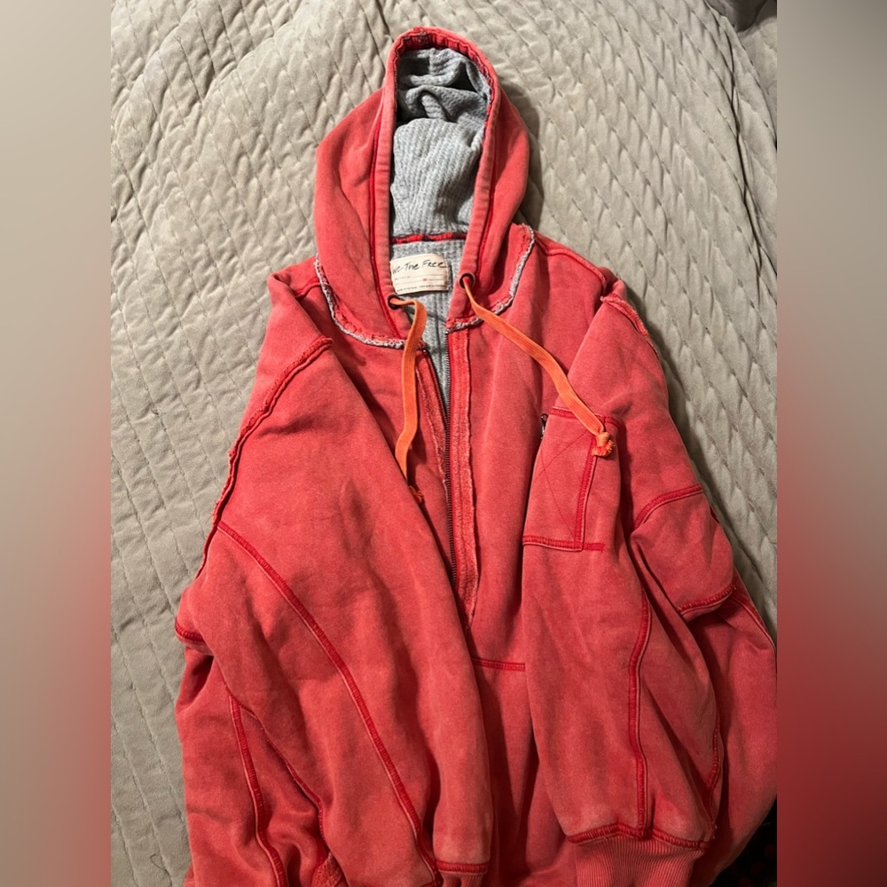 Free people worn once zip hoodie